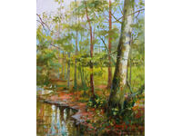 Spring in the forest - oil paints