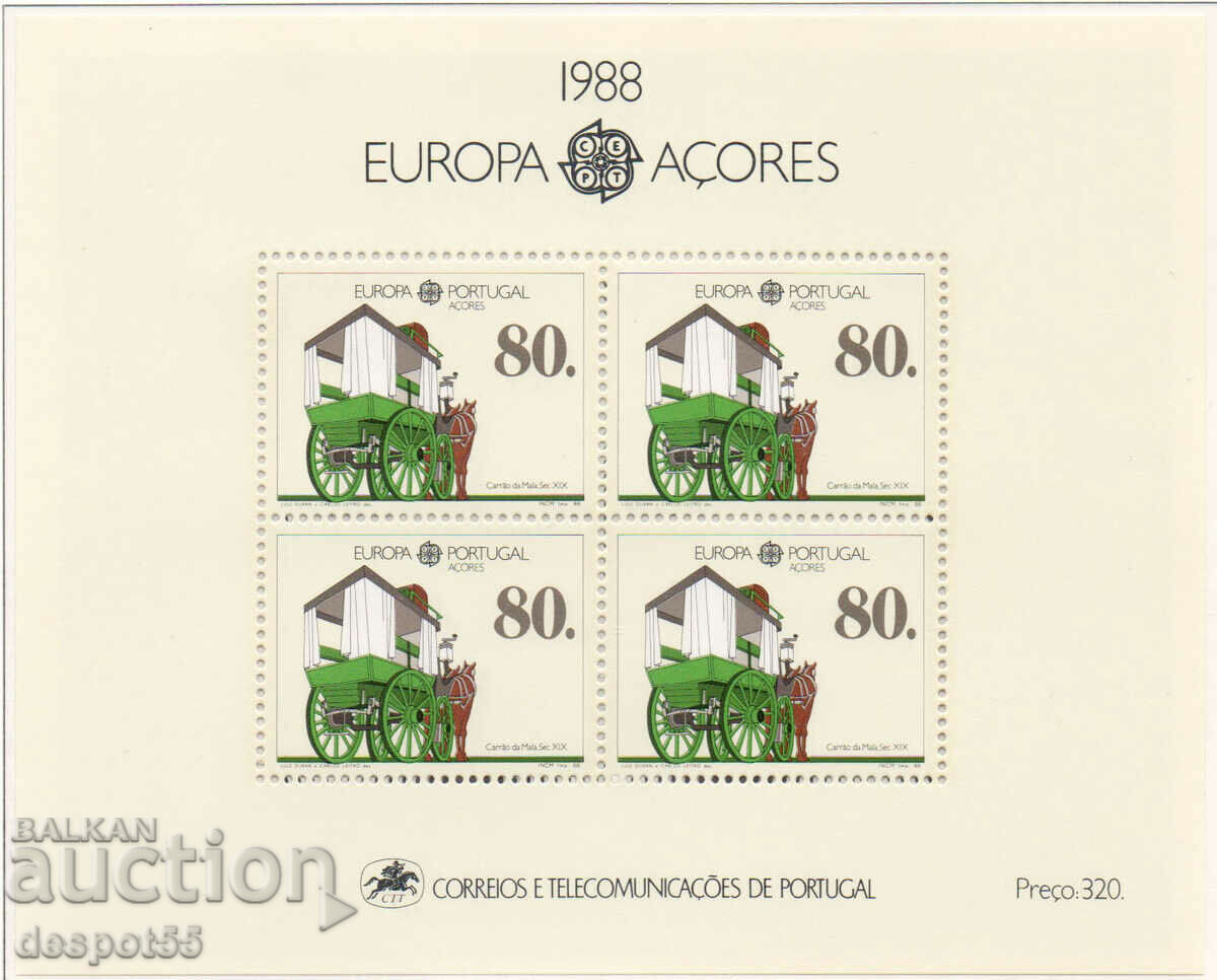 1988. Azore. Europa. Transport si comunicatii. Bloc.