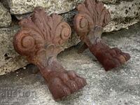 Cast iron lion legs for fireplace installation