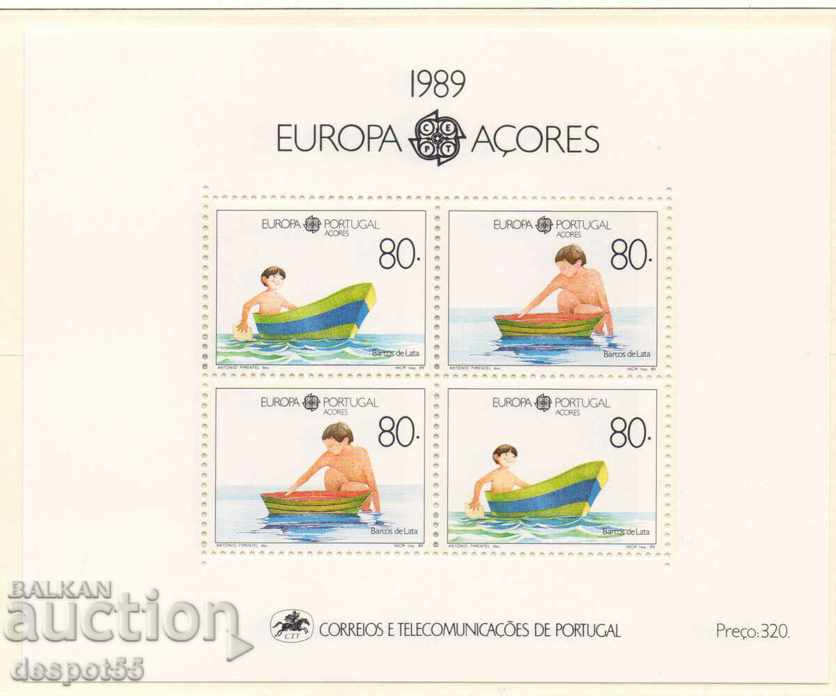 1989. Azore. Europa - Jocuri pentru copii. Bloc.