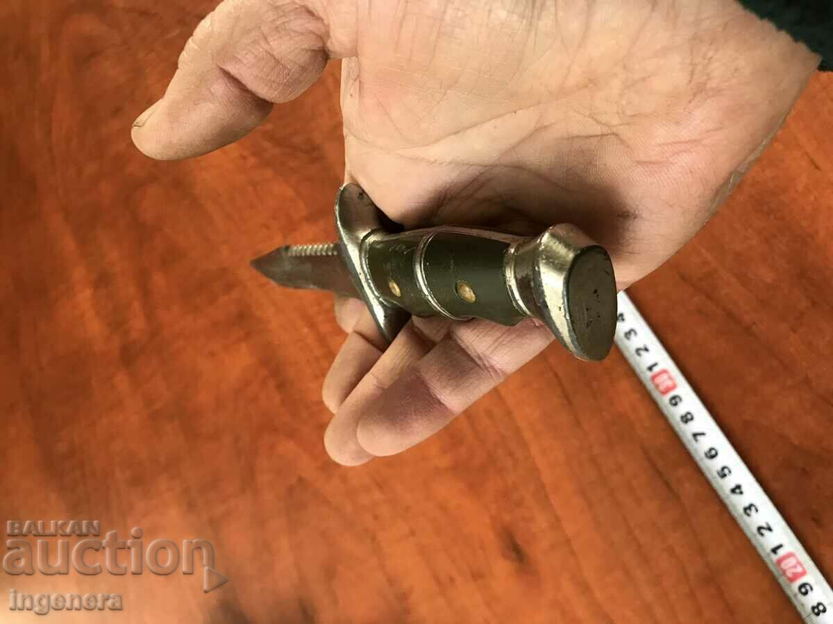 KNIFE BLADE WITH LEATHER HANDLE - 6 KNIFE BLADE WITH LEATHER HANDLE - 6