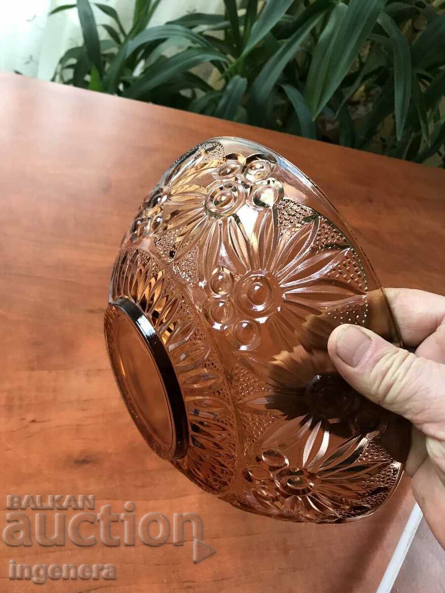 FRUCTIERA SALATIERA THICK COLORED EMBOSSED GLASS BEAUTY with price 34.00 BGN | € 17.38 FRUCTIERA SALATIERA THICK COLORED EMBOSSED GLASS BEAUTY with price 34.00 BGN | € 17.38