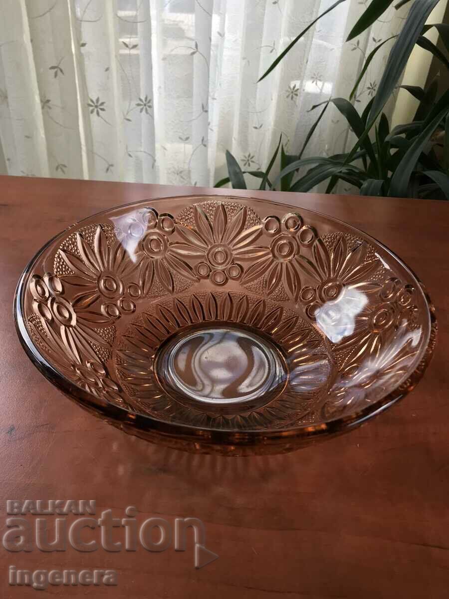 Auction FRUCTIERA SALATIERA THICK COLORED EMBOSSED GLASS BEAUTY Auction FRUCTIERA SALATIERA THICK COLORED EMBOSSED GLASS BEAUTY