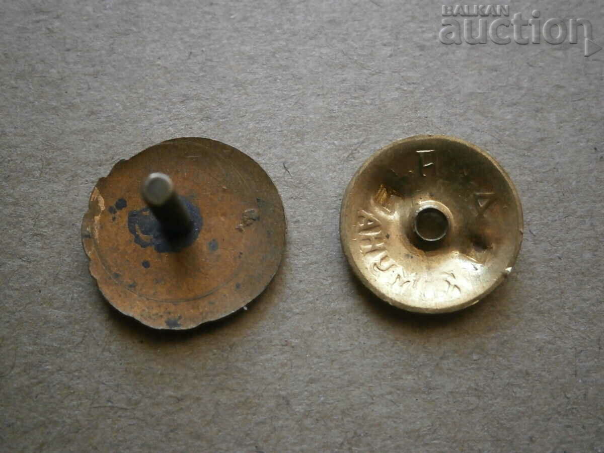 Old badge sign bronze enamel screw OP Public Assistance - 7 Old badge sign bronze enamel screw OP Public Assistance - 7