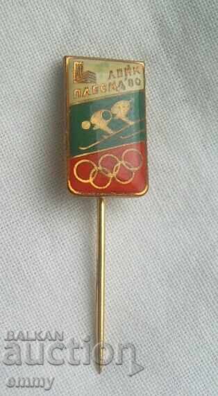 Lake Placid 1980 Olympic Games Skiing Badge