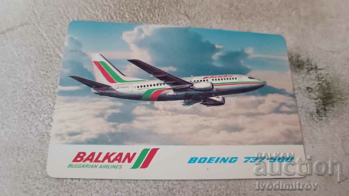 Calendar Boeing 737-500 BALKAN 1991