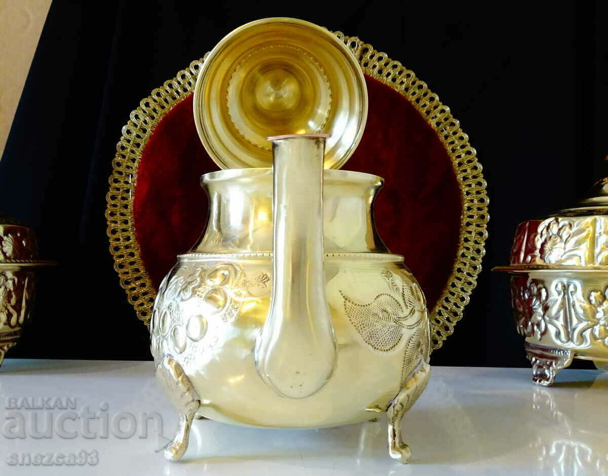 Auction Moroccan bronze teapot, jug, marked Auction Moroccan bronze teapot, jug, marked