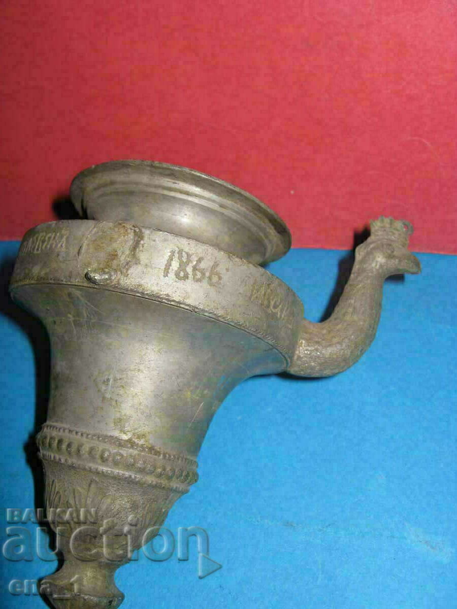 Lot of 2 Renaissance bronze lamps from 1866. - Pleven - 5