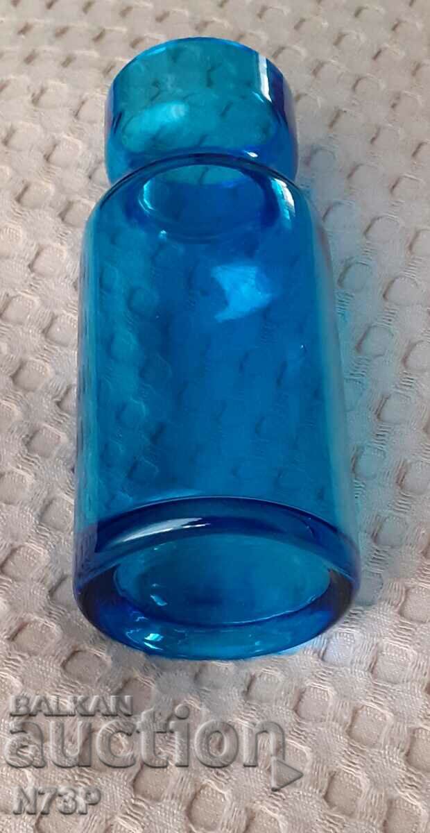 BLUE GLASS VASE. HANDMADE. with price 8.00 BGN | € 4.09