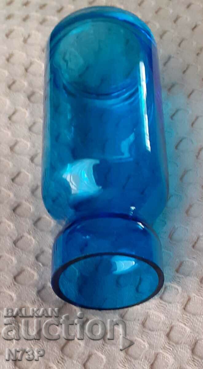 Auction  BLUE GLASS VASE. HANDMADE.