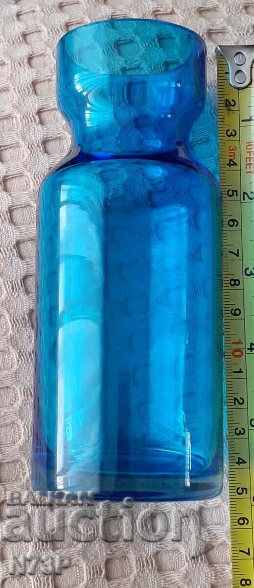 Delivery of BLUE GLASS VASE. HANDMADE.