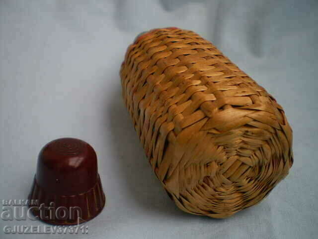 Auction 19th century Hand-woven small bottle with wooden sticks Auction 19th century Hand-woven small bottle with wooden sticks