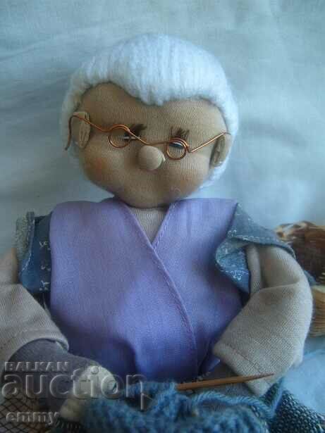 Old doll - grandmother with knitting, Germany with price 15.00 BGN | € 7.67 Old doll - grandmother with knitting, Germany with price 15.00 BGN | € 7.67