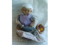 Old doll - grandmother with knitting, Germany