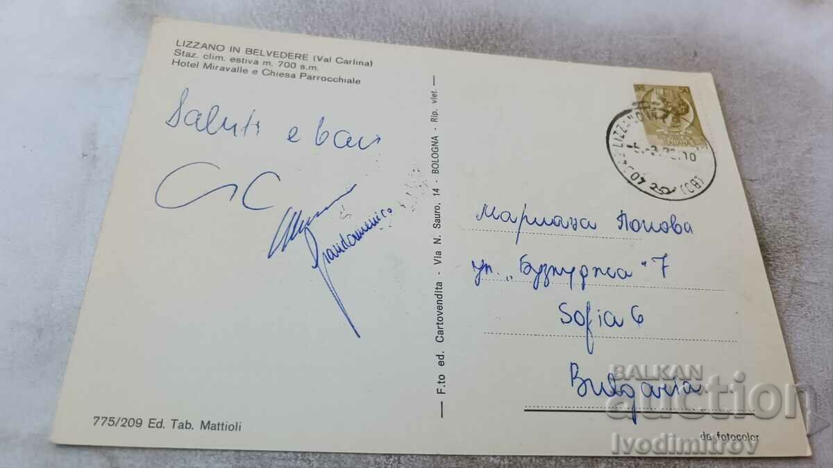 Postcard Lizzano in Belvedere 1973 with price 0.65 BGN | € 0.33 Postcard Lizzano in Belvedere 1973 with price 0.65 BGN | € 0.33
