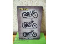 Metal Plate BSA Motorcycles Gold Star 1952 B31 1953