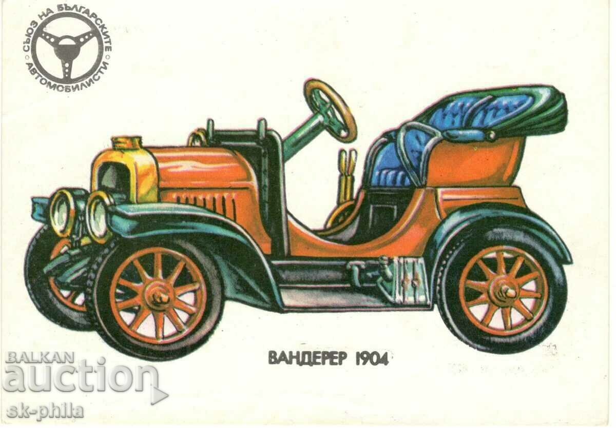 Стара картичка - Леки коли - Вандерер 1904 г.