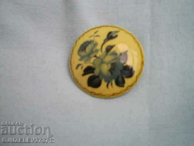 Russian Hand Painted Sokolova Brooch - 6 Russian Hand Painted Sokolova Brooch - 6