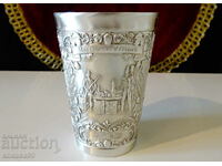 Ceașcă de vin din cositor cu picturi pentru Bărbații din trecut