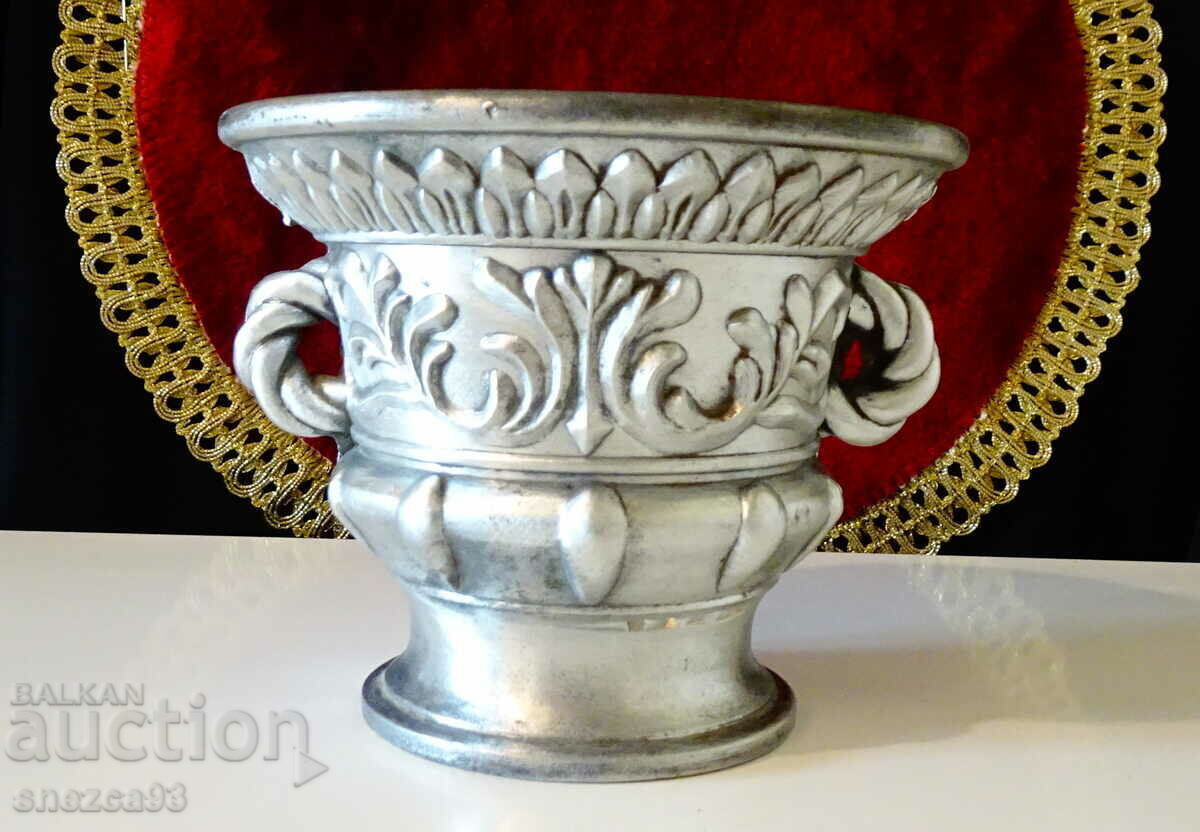 Antique zinc vessel, pot, pot, relief. Antique zinc vessel, pot, pot, relief.