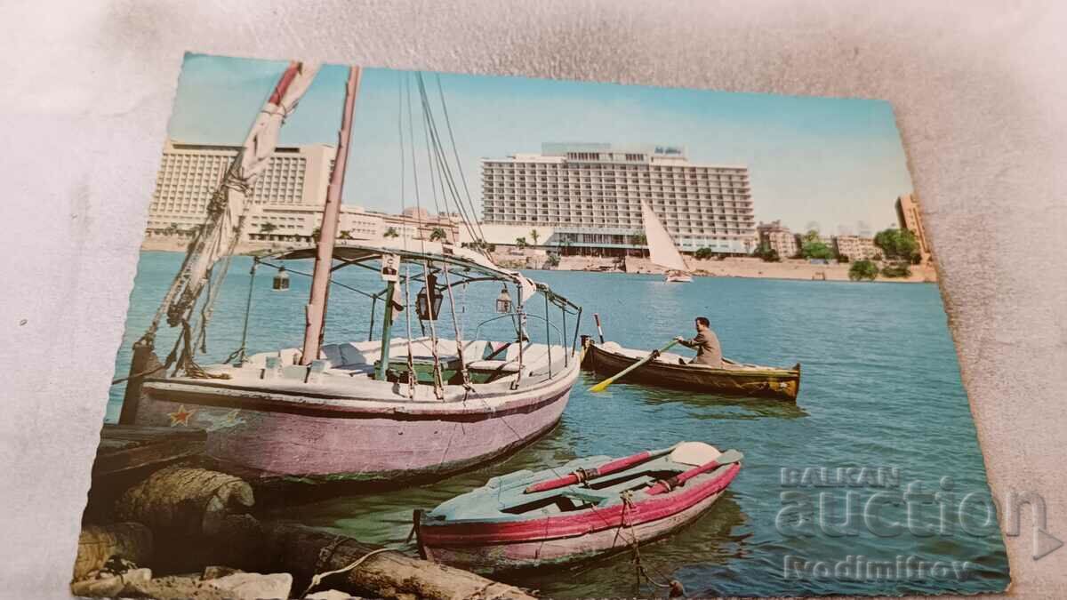 Postcard Cairo Nile Hilton Hotel