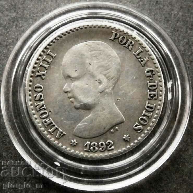 Spain 50 centimos 1892
