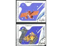 Kлеймовани марки Космос Гълъб 1982 от Куба