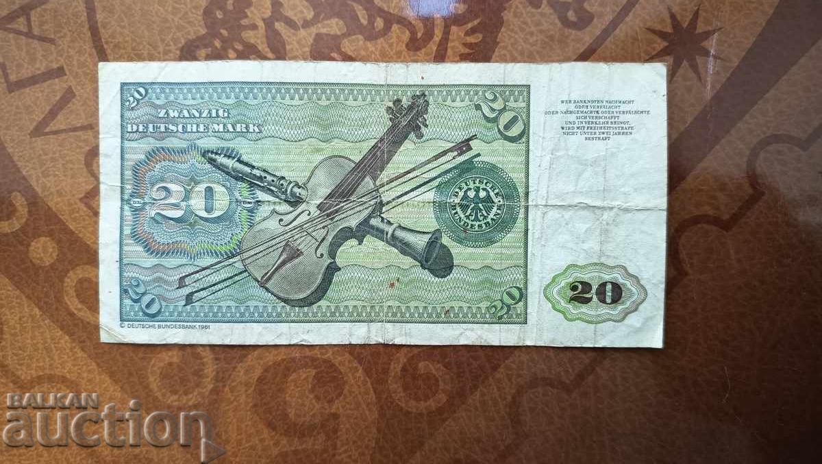 Auction West Germany FRG 20 Mark from 1980 Auction West Germany FRG 20 Mark from 1980