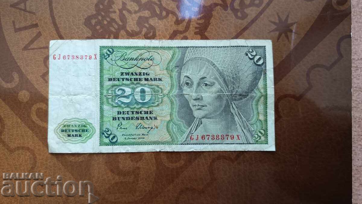 West Germany FRG 20 Mark from 1980 West Germany FRG 20 Mark from 1980