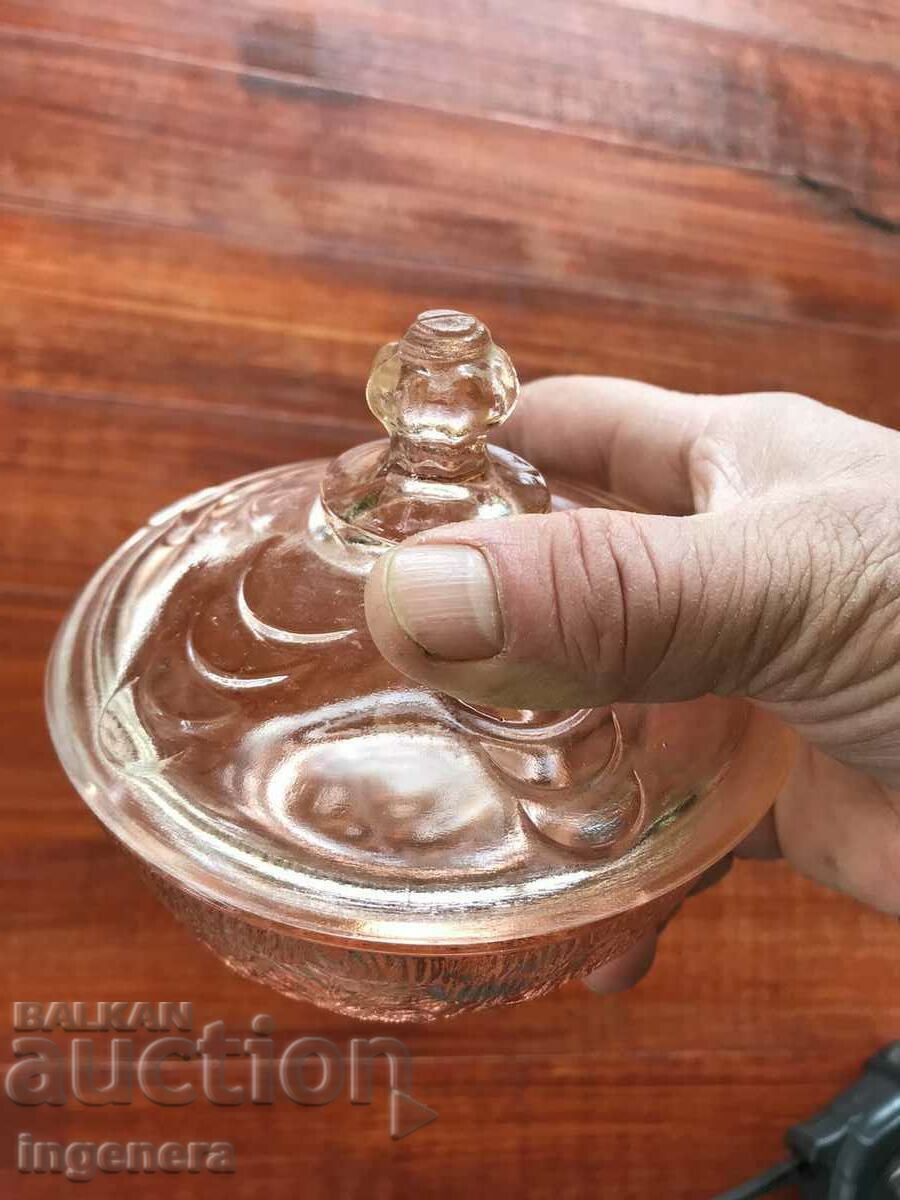 SUGAR BOWL GLASS RELIEF COLORED FROM SOCA with price 19.00 BGN | € 9.71 SUGAR BOWL GLASS RELIEF COLORED FROM SOCA with price 19.00 BGN | € 9.71