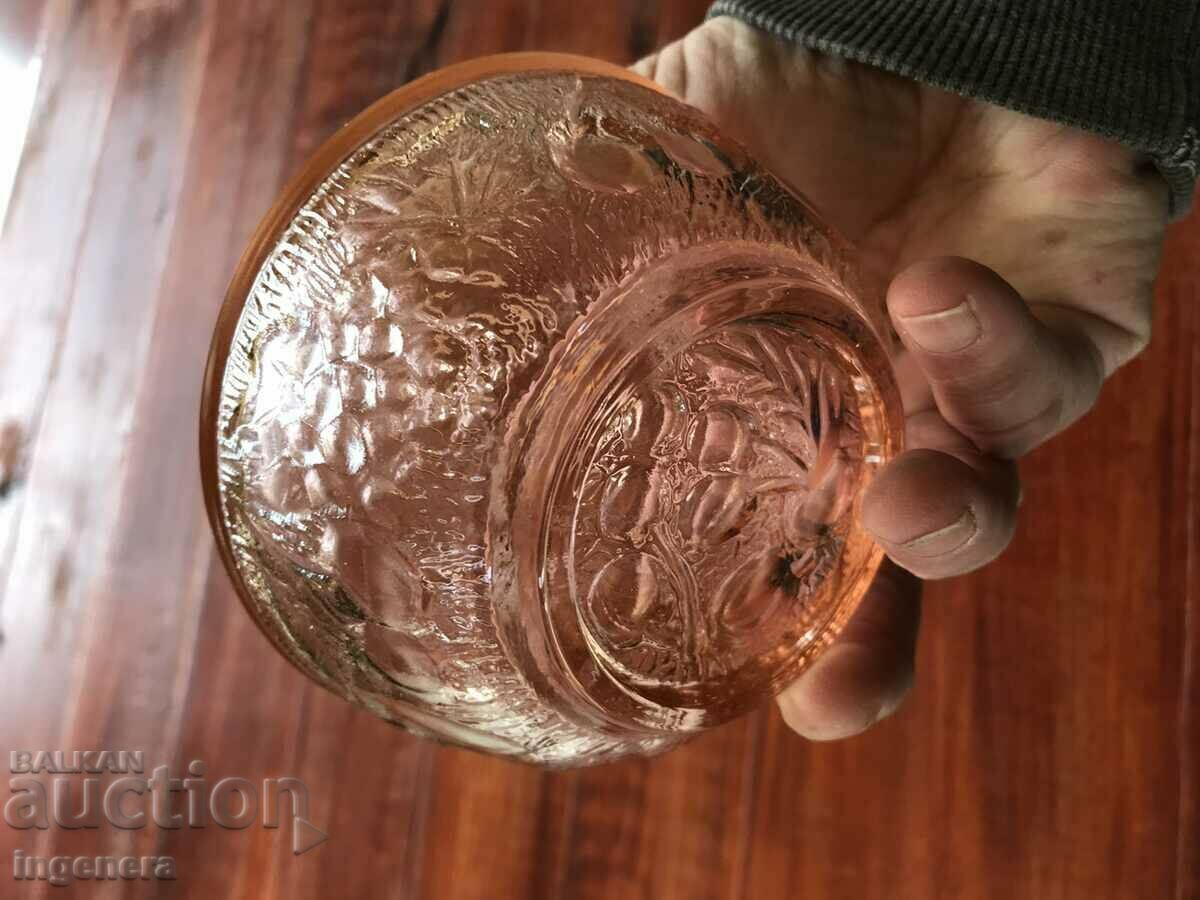 SUGAR BOWL GLASS RELIEF COLORED FROM SOCA - 6 SUGAR BOWL GLASS RELIEF COLORED FROM SOCA - 6