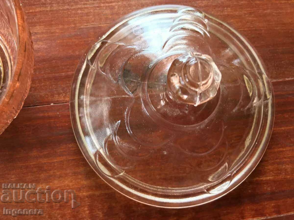 SUGAR BOWL GLASS RELIEF COLORED FROM SOCA - 7 SUGAR BOWL GLASS RELIEF COLORED FROM SOCA - 7