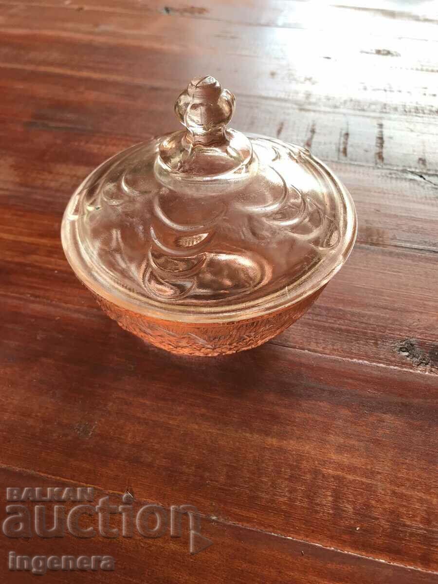 SUGAR BOWL GLASS RELIEF COLORED FROM SOCA