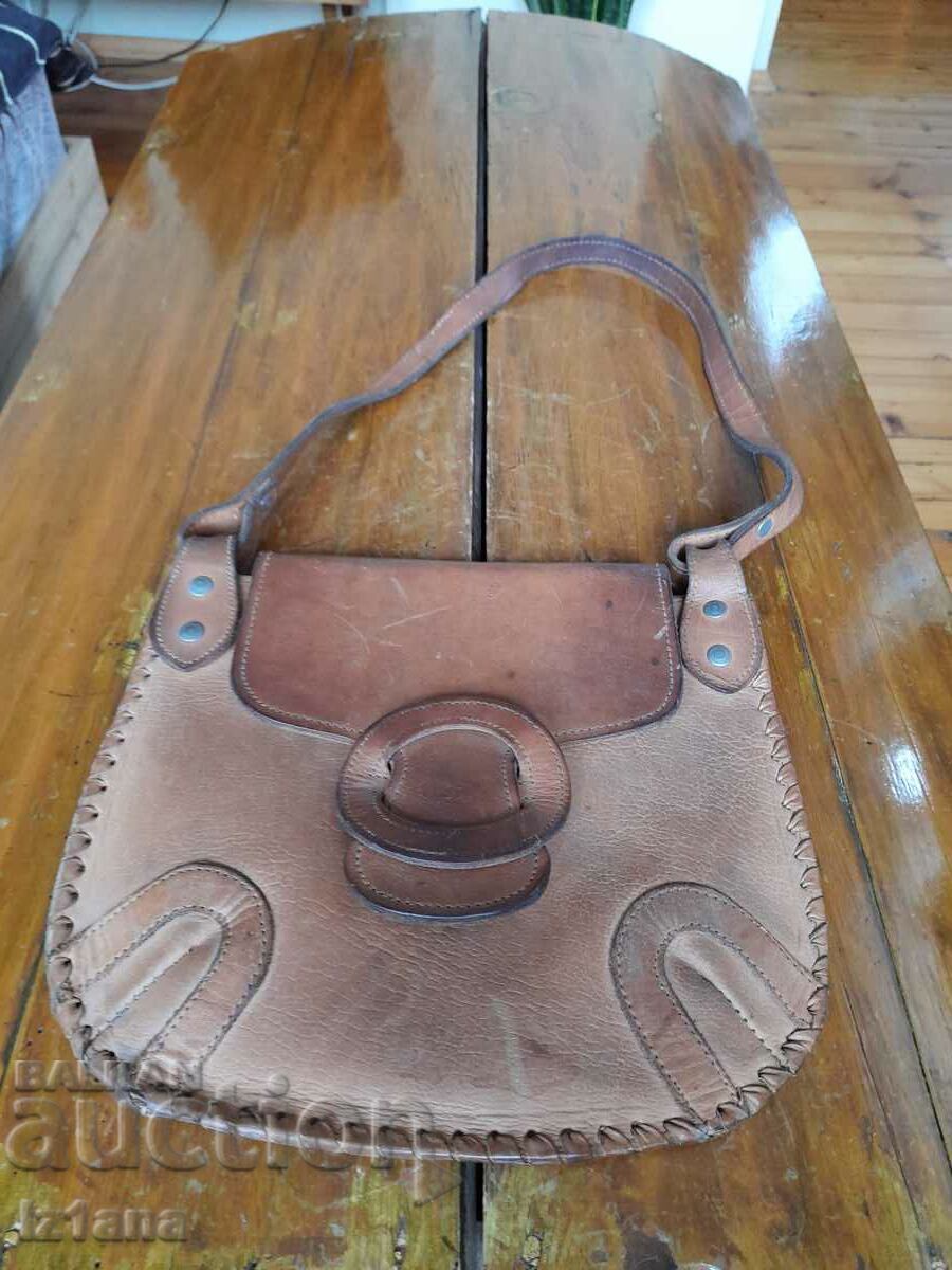 Old lady's leather bag