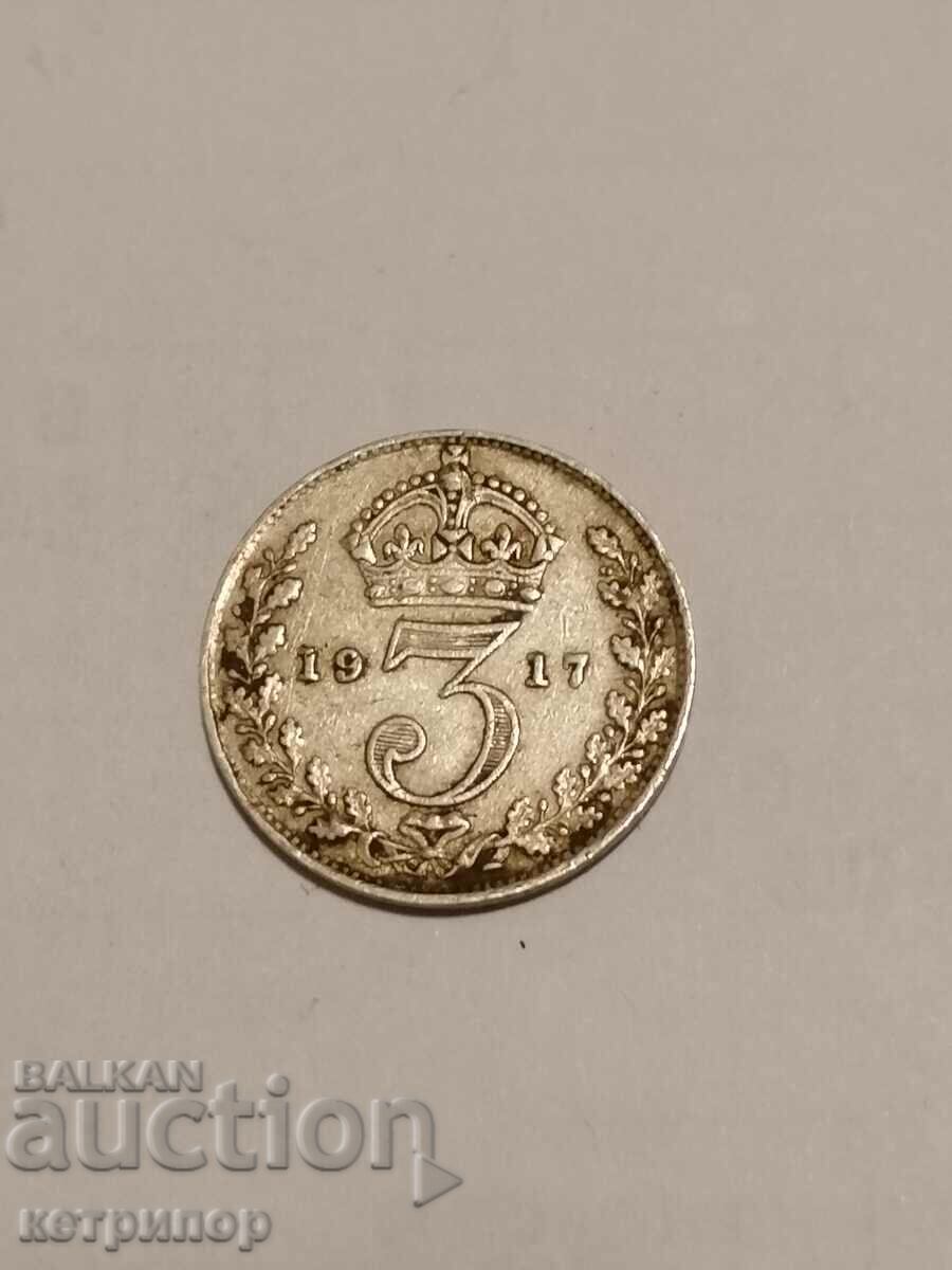 Ασήμι 3 πένες 1917 Μεγάλη Βρετανία