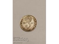 3 pence 1917 Marea Britanie argint