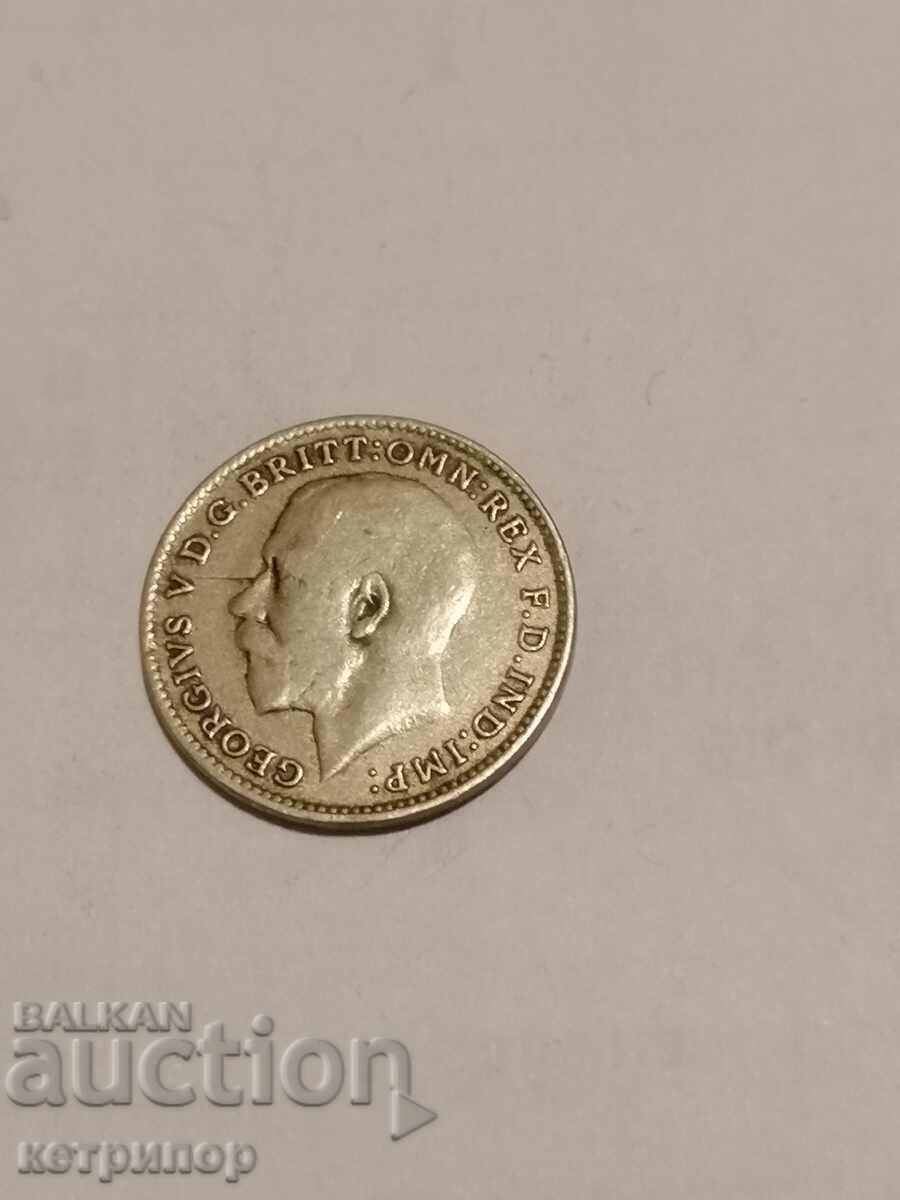 3 pence 1921 Great Britain silver with price 11.00 BGN | € 5.62