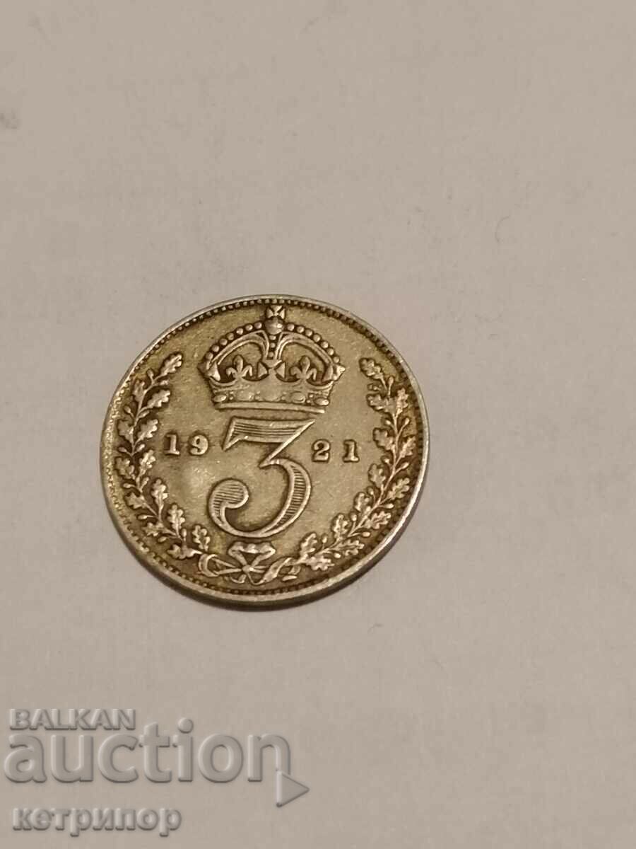 Ασήμι 3 πένες 1921 Μεγάλη Βρετανία