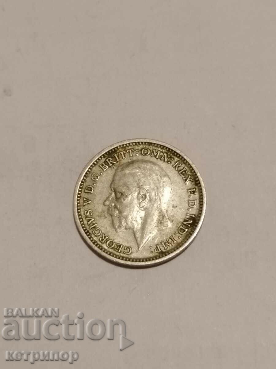 3 pence 1933 Great Britain silver with price 11.00 BGN | € 5.62