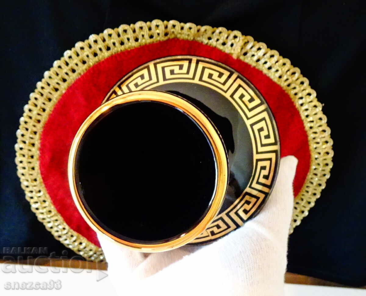 Greek porcelain vase, carafe, 24 karat gold - 6 Greek porcelain vase, carafe, 24 karat gold - 6