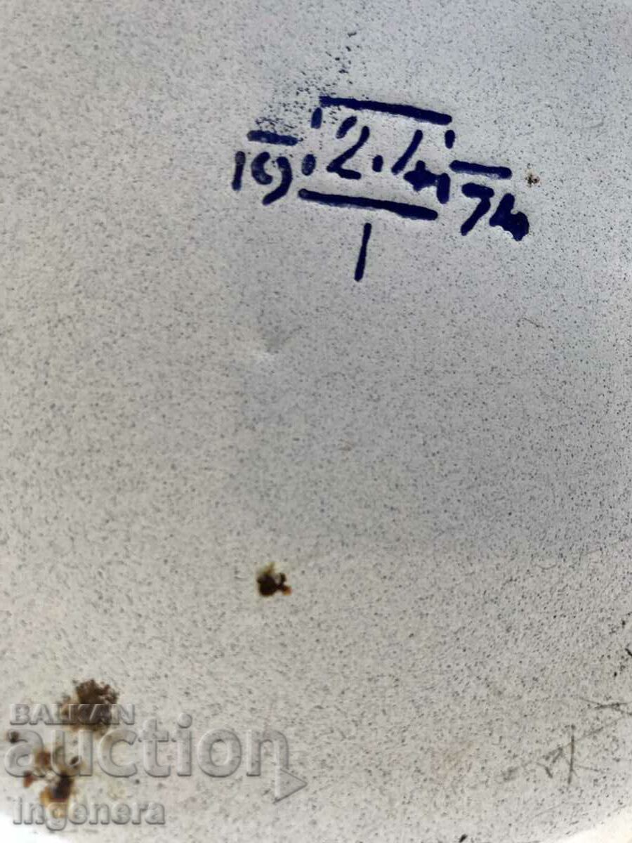 Auction ENAMELED METAL PLATE MARKED-1974 Auction ENAMELED METAL PLATE MARKED-1974