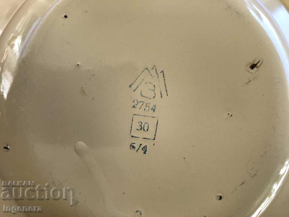 PLATE ENAMELED METAL MARKED - 5 PLATE ENAMELED METAL MARKED - 5