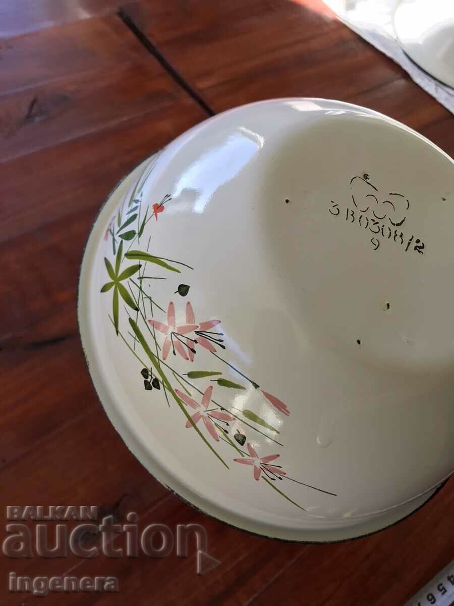 BOWL PANICA ENAMELLED LARGE DISH FROM SOCA - 5 BOWL PANICA ENAMELLED LARGE DISH FROM SOCA - 5