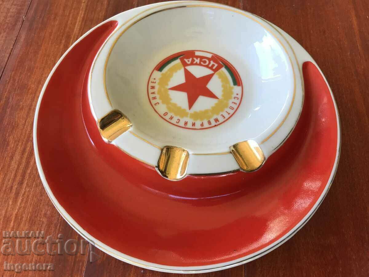 Delivery of PORCELAIN ASHTRAY "CSKA-SEPTEMBER FLAG" GOLD PLATED NEW Delivery of PORCELAIN ASHTRAY "CSKA-SEPTEMBER FLAG" GOLD PLATED NEW
