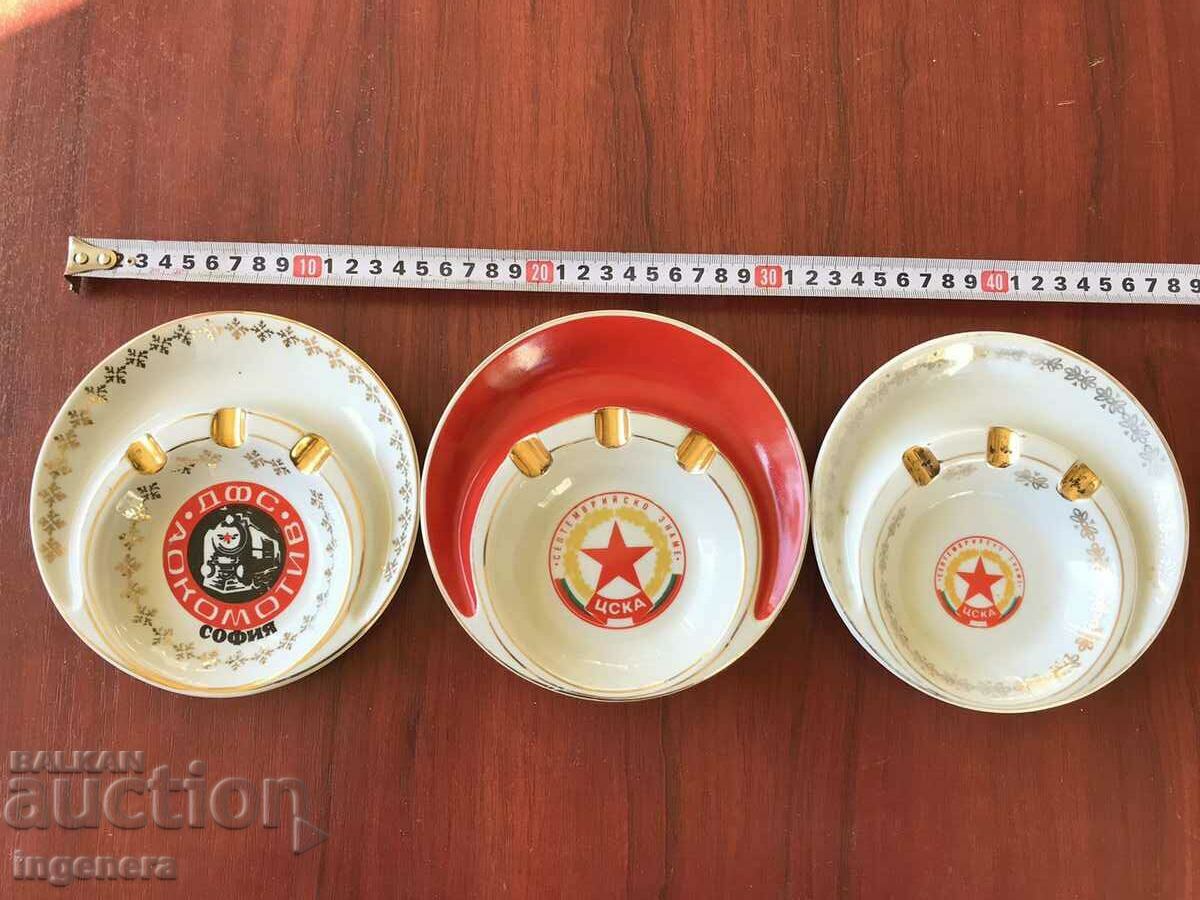 PORCELAIN ASHTRAY "CSKA-SEPTEMBER FLAG" GOLD PLATED NEW - 7 PORCELAIN ASHTRAY "CSKA-SEPTEMBER FLAG" GOLD PLATED NEW - 7