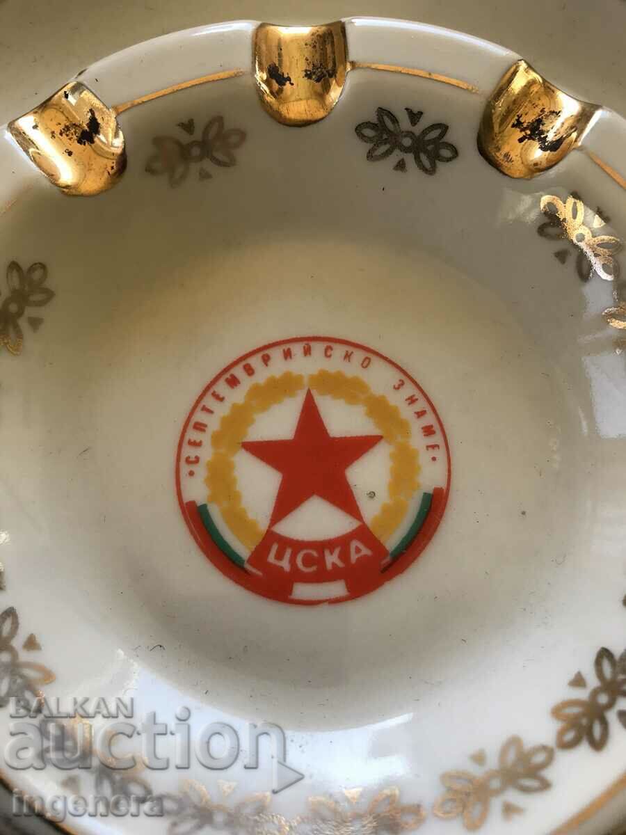 Delivery of PORCELAIN ASHTRAY "CSKA-SEPTEMBER FLAG" GOLD PLATED Delivery of PORCELAIN ASHTRAY "CSKA-SEPTEMBER FLAG" GOLD PLATED