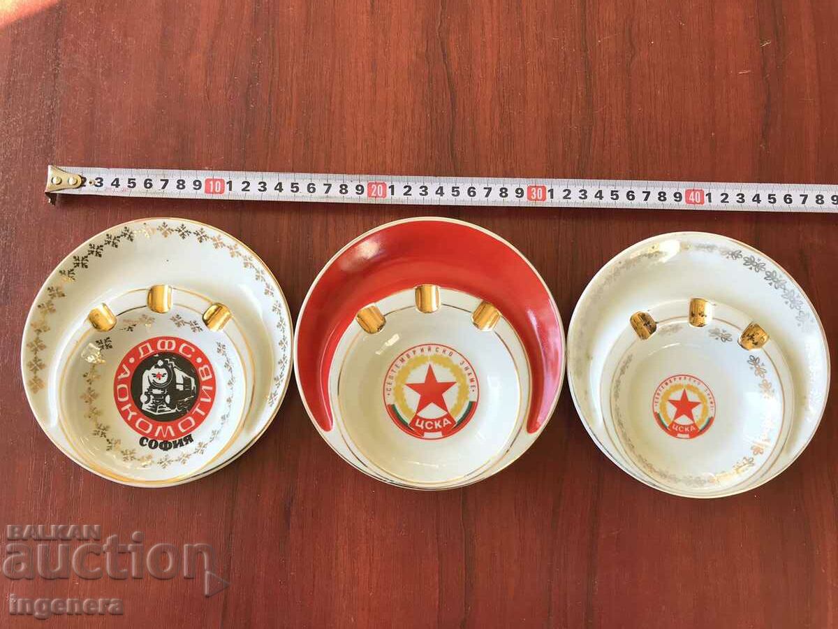 PORCELAIN ASHTRAY "CSKA-SEPTEMBER FLAG" GOLD PLATED - 7 PORCELAIN ASHTRAY "CSKA-SEPTEMBER FLAG" GOLD PLATED - 7