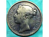 India de Est 1/2 cent 1845 Victoria 22mm
