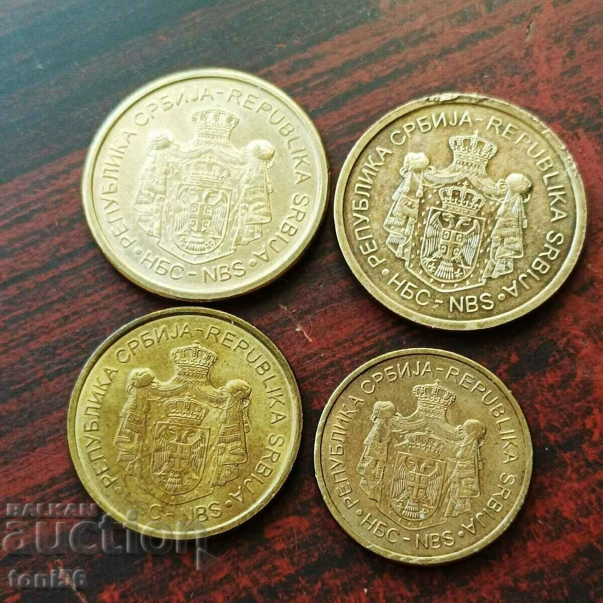 Serbia set 1, 2, 5, and 5 dinars 2012/14 - see description with price 2.50 BGN | € 1.28 Serbia set 1, 2, 5, and 5 dinars 2012/14 - see description with price 2.50 BGN | € 1.28