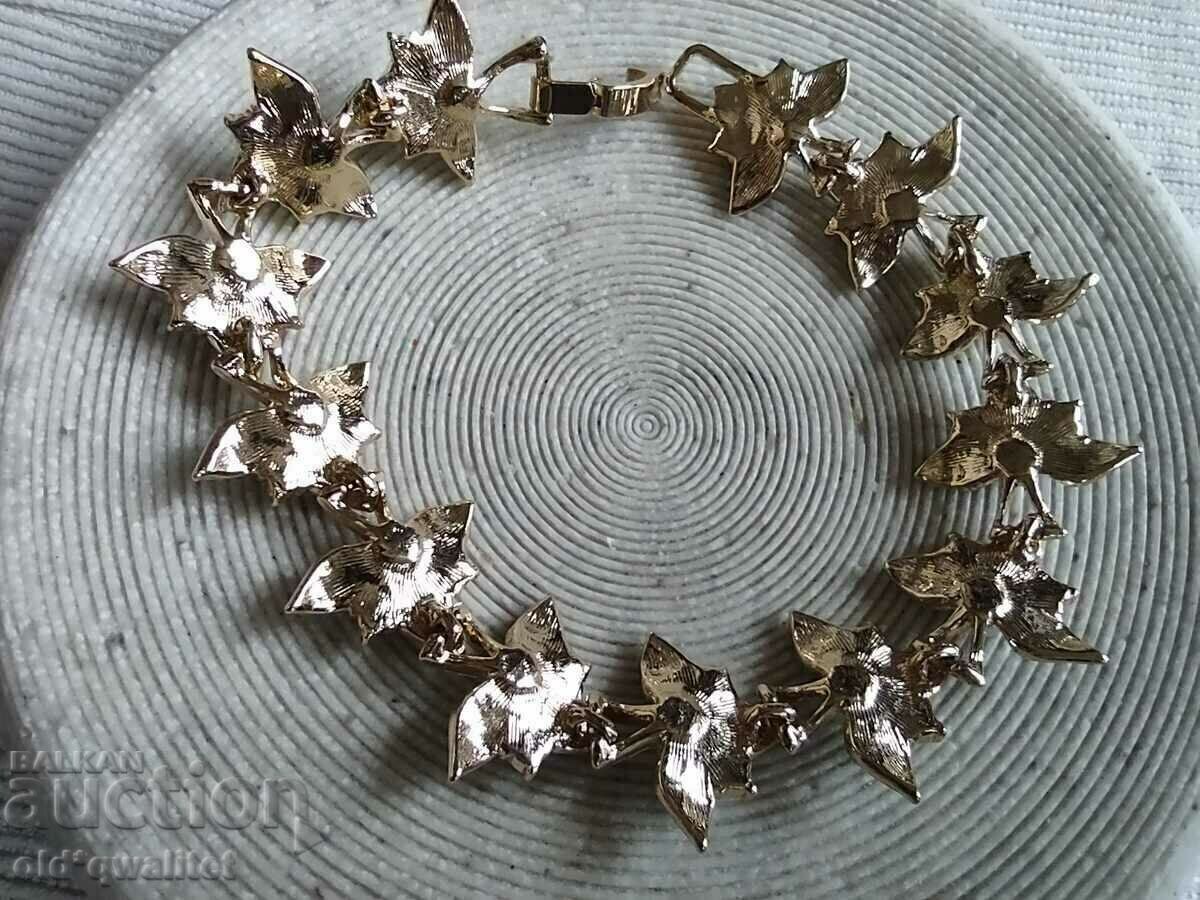 Bracelet with green enamel, gold plating - 6 Bracelet with green enamel, gold plating - 6